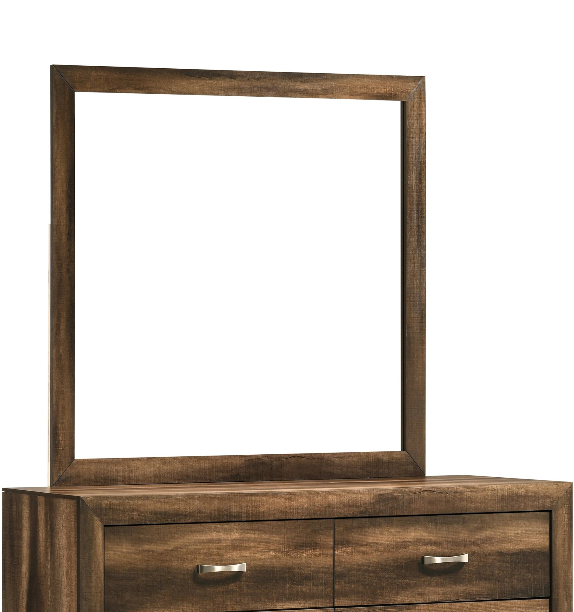 Yasmine Brown Modern Style Mirror in Espresso finish Wood Cosmos Furniture