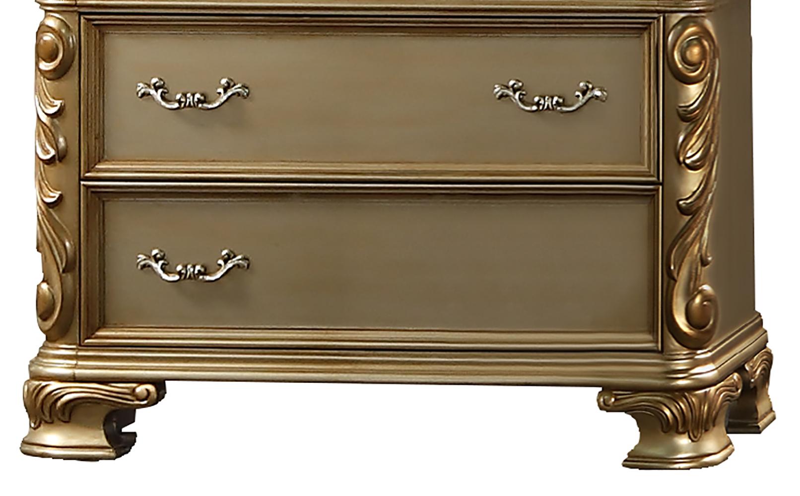 Miranda Transitional Style Chest in Gold finish Wood Cosmos Furniture