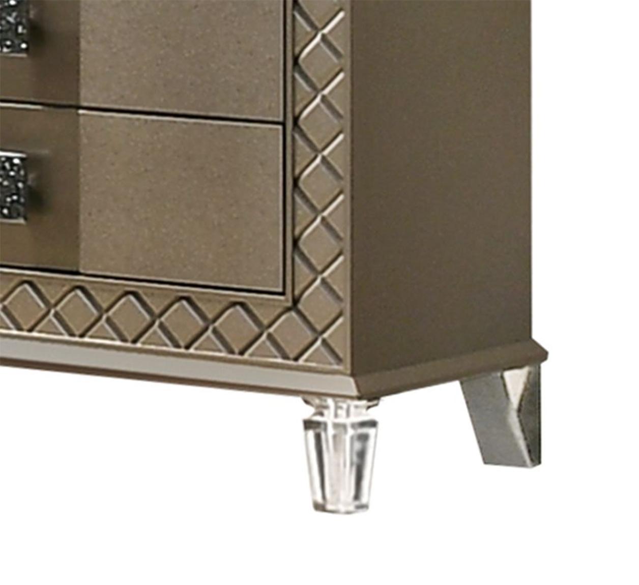 Coral Contemporary Style Dresser in Bronze finish Wood Cosmos Furniture