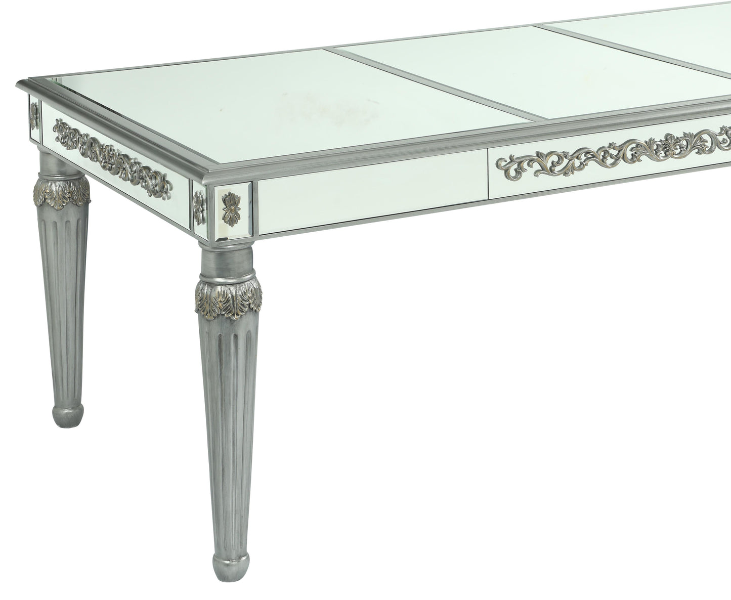 Queen Gold Modern Style Dining Table in Silver finish Wood Cosmos Furniture