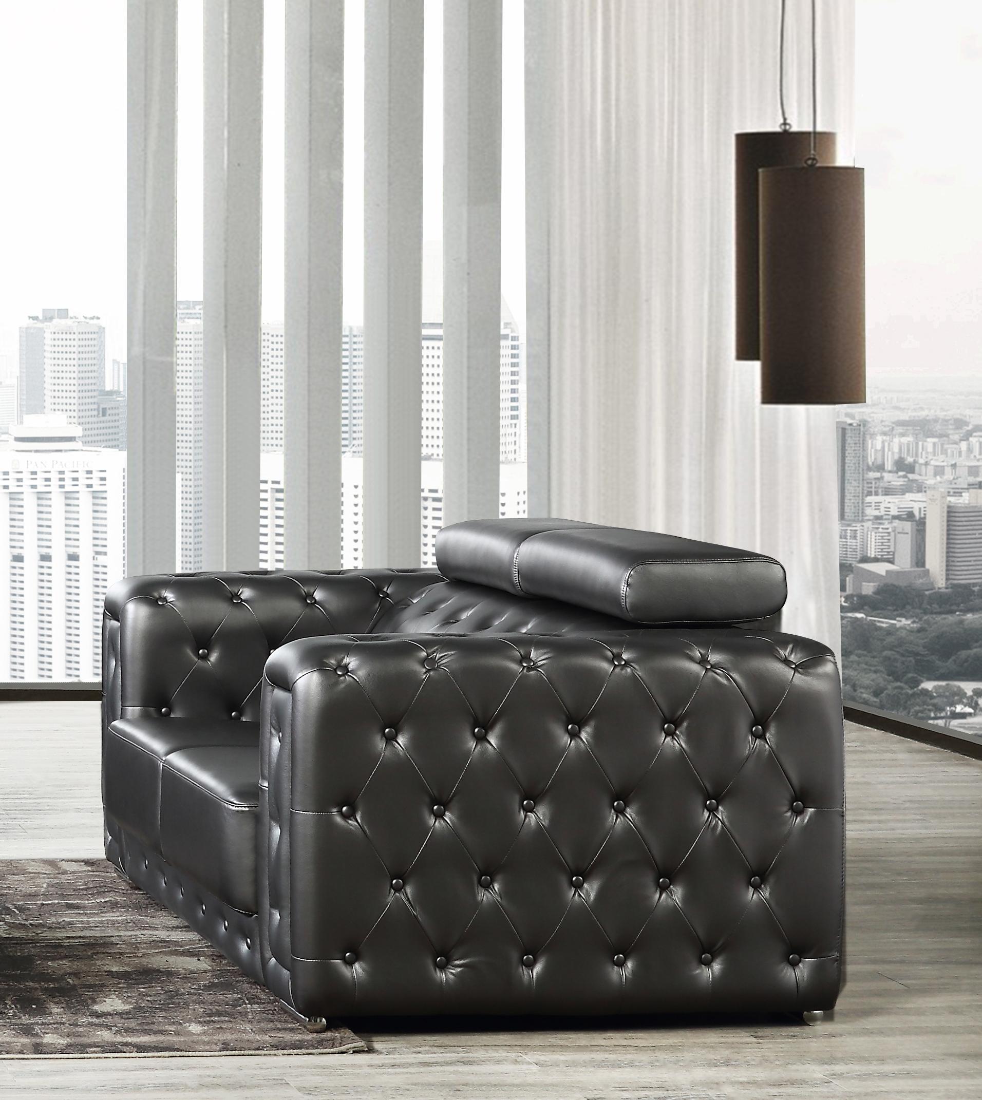 Charlise Modern Style Silver Loveseat in Faux Leather Cosmos Furniture