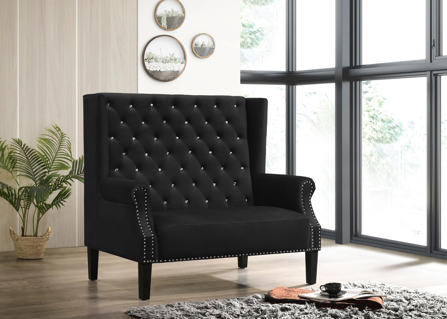 Lexi Transitional Style Black Accent Chair Cosmos Furniture