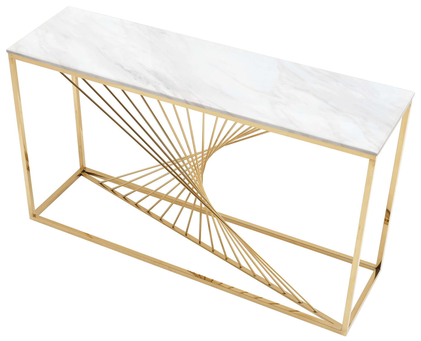 Layla Modern Style Marble Console Table with Metal Base Cosmos Furniture