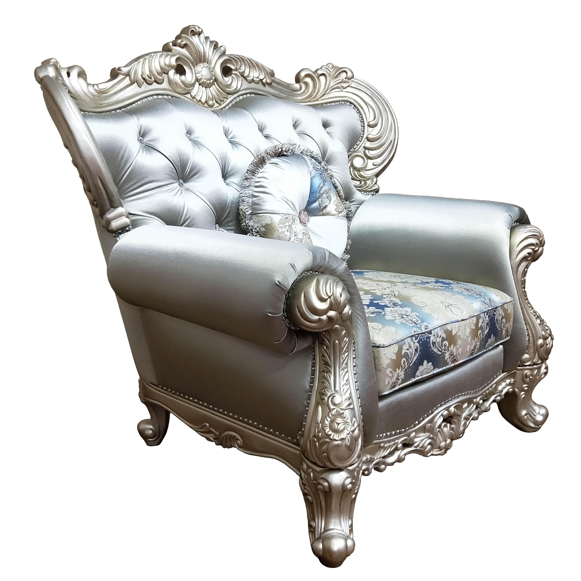 Ariel Transitional Style Chair in Silver finish Wood Cosmos Furniture