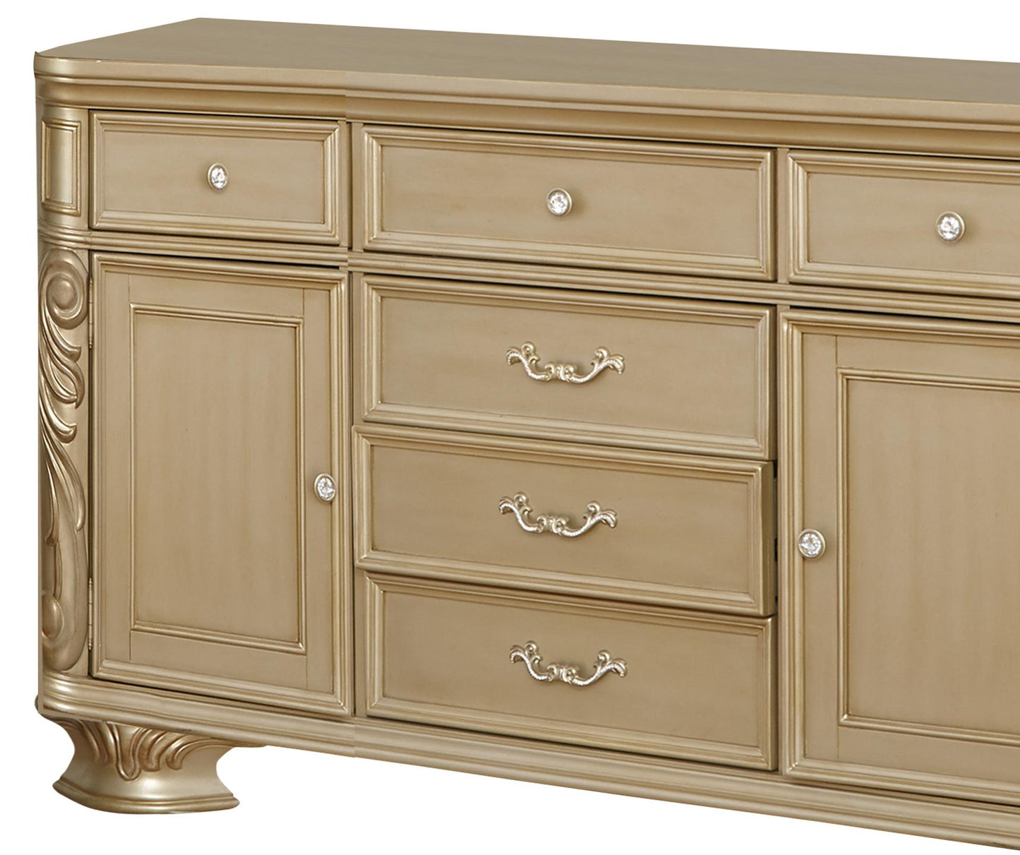 Miranda Transitional Style Dining Buffet in Gold finish Wood Cosmos Furniture