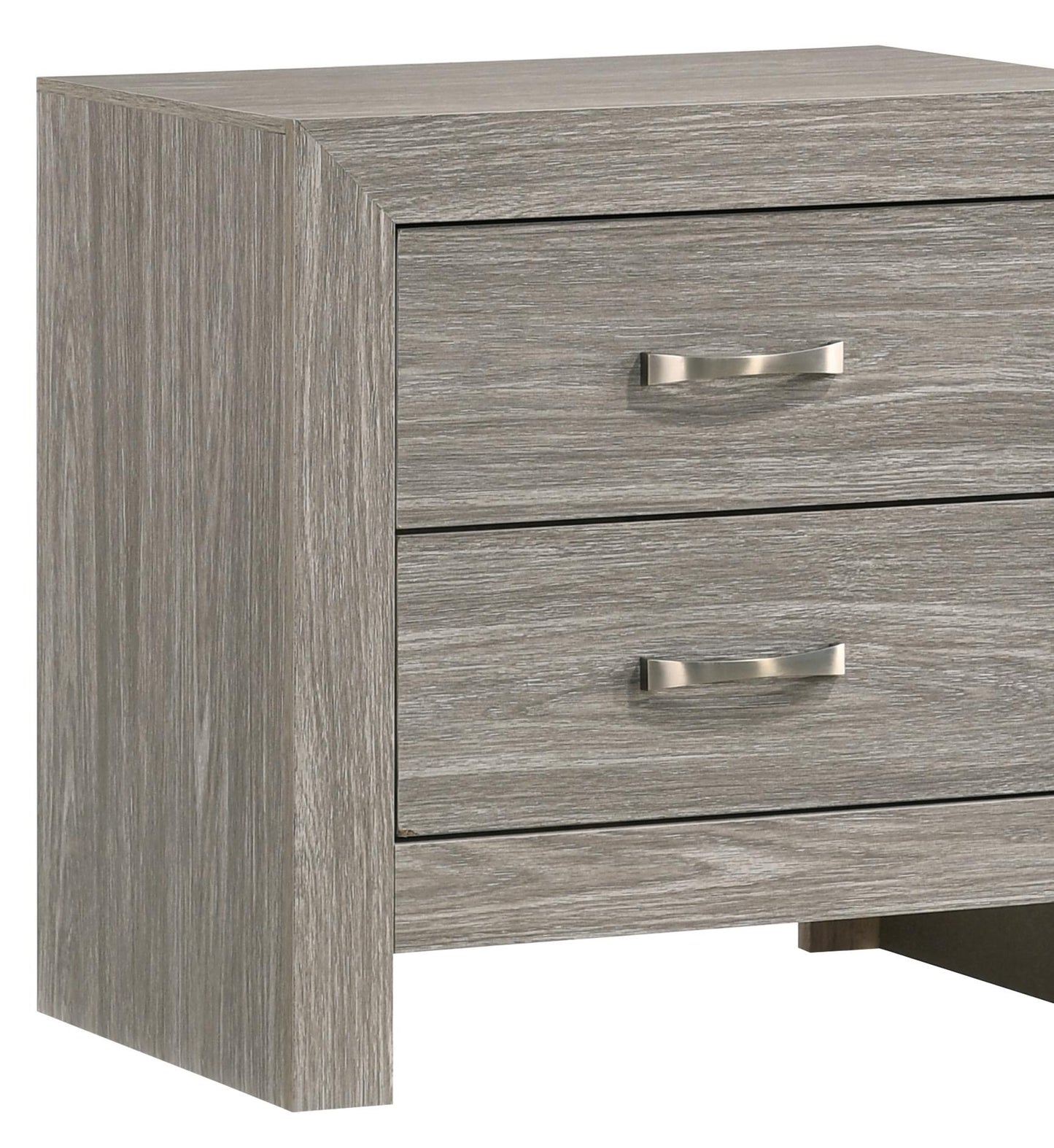 Yasmine White Modern Style Nightstand in Gray finish Wood Cosmos Furniture