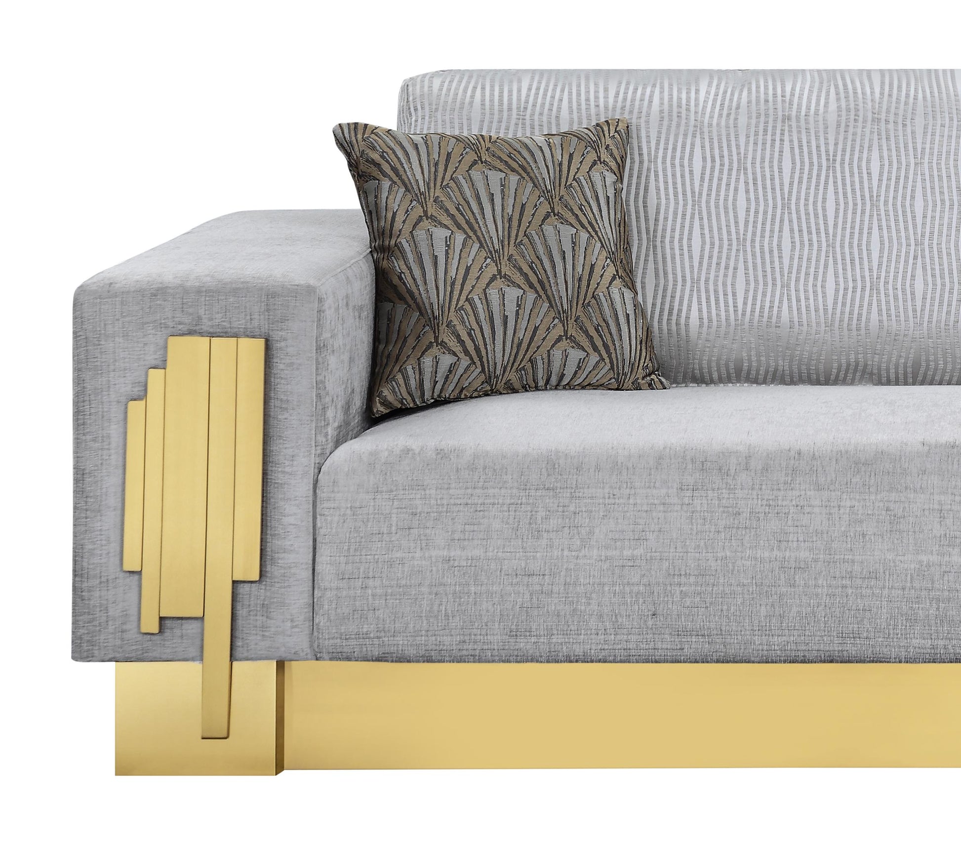 Megan Modern Style Gray Sofa with Gold Finish Cosmos Furniture