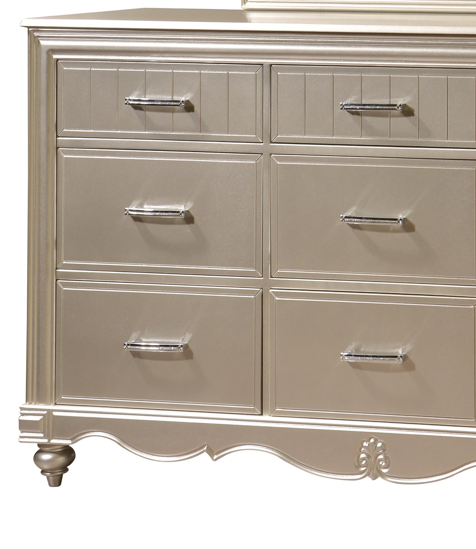 Faisal Transitional Style Dresser in Champagne finish Wood Cosmos Furniture