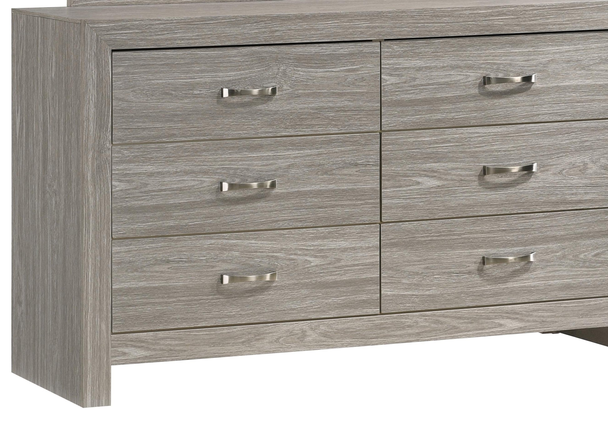 Yasmine White Modern Style Dresser in Gray finish Wood Cosmos Furniture