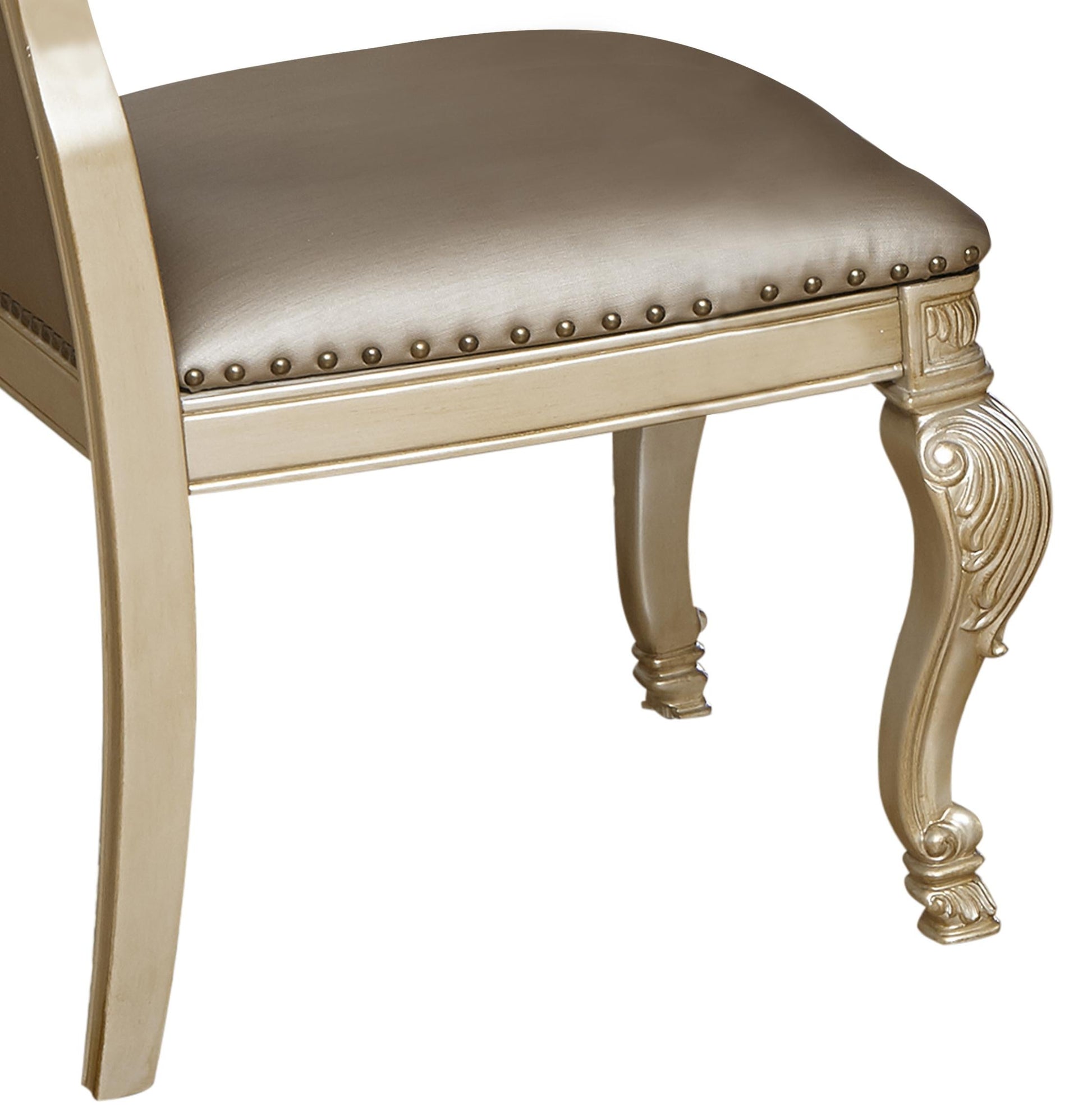 Miranda Transitional Style Dining Side Chair in Gold finish Wood Cosmos Furniture