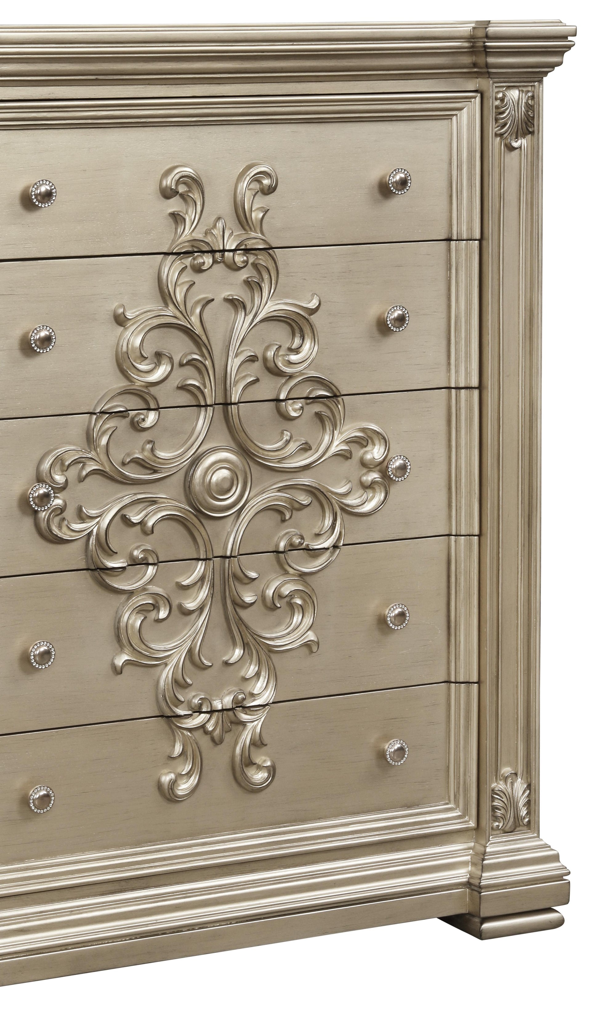 Alicia Transitional Style Chest in Beige finish Wood Cosmos Furniture