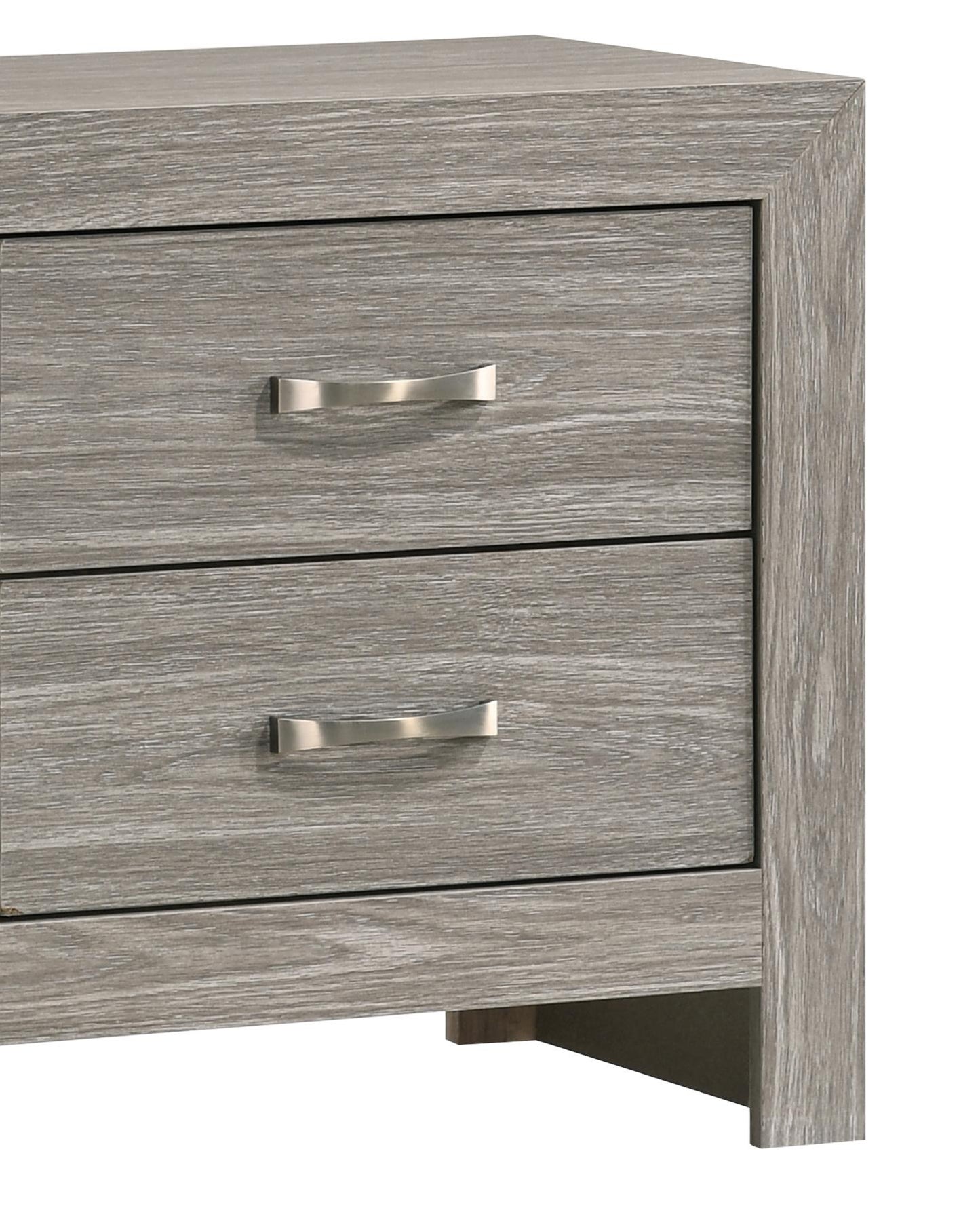 Yasmine White Modern Style Nightstand in Gray finish Wood Cosmos Furniture