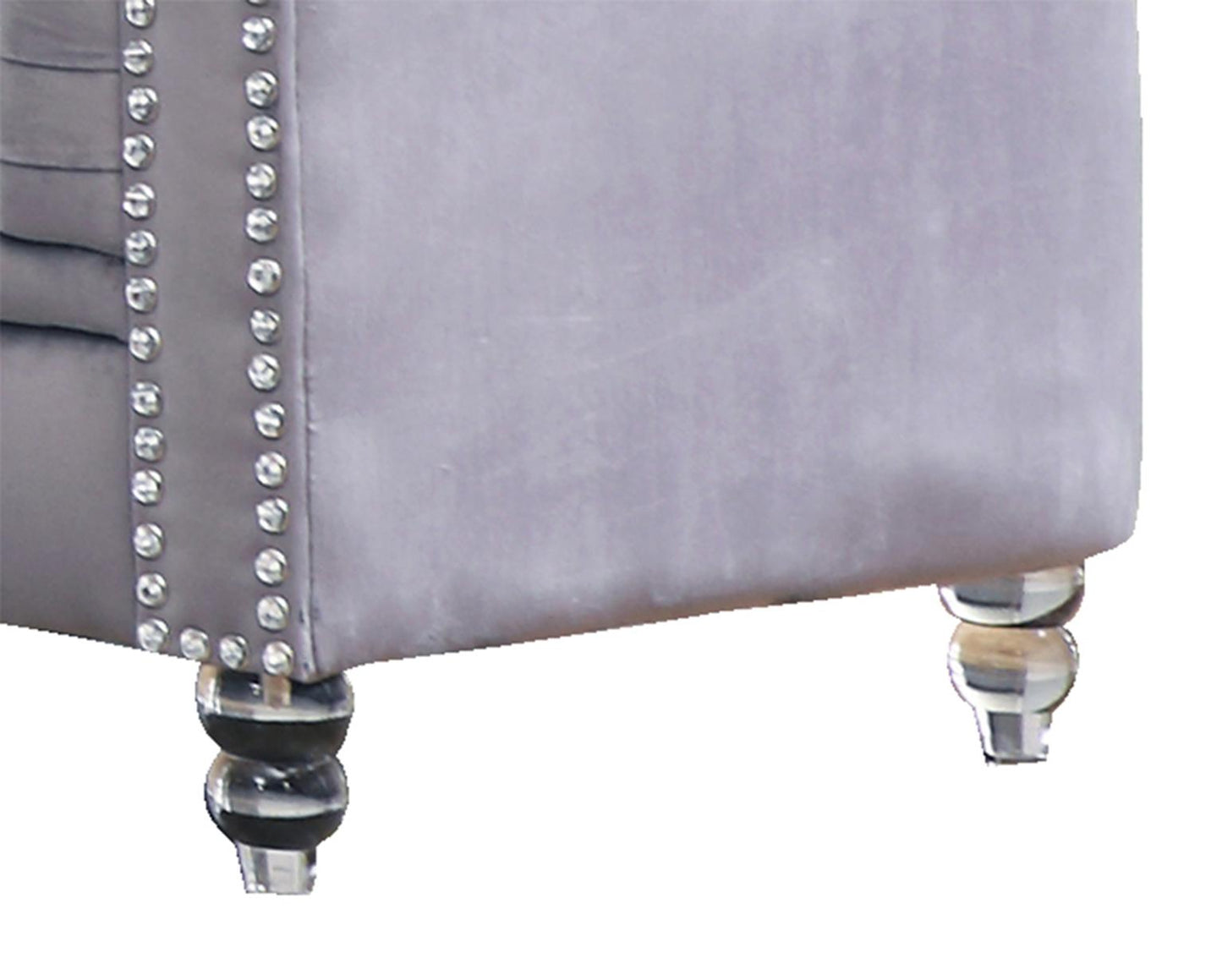 Sahara Modern Style Gray Loveseat with Acrylic legs Cosmos Furniture