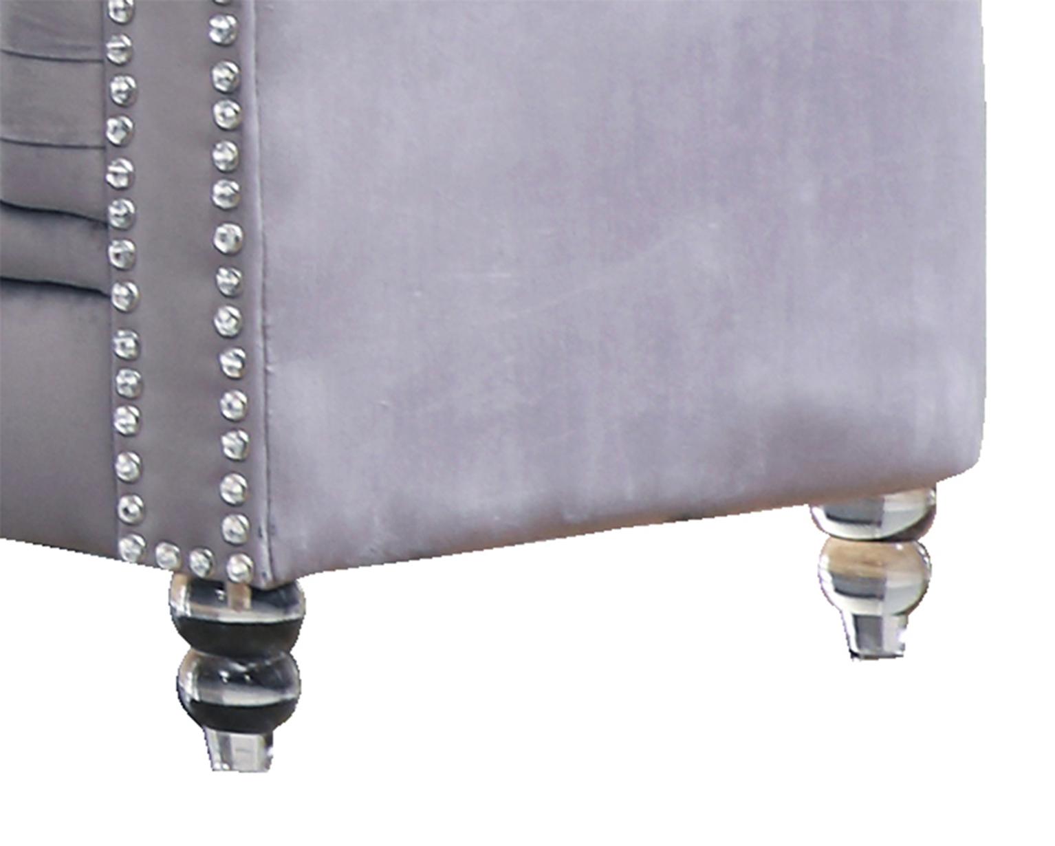 Sahara Modern Style Gray Loveseat with Acrylic legs Cosmos Furniture