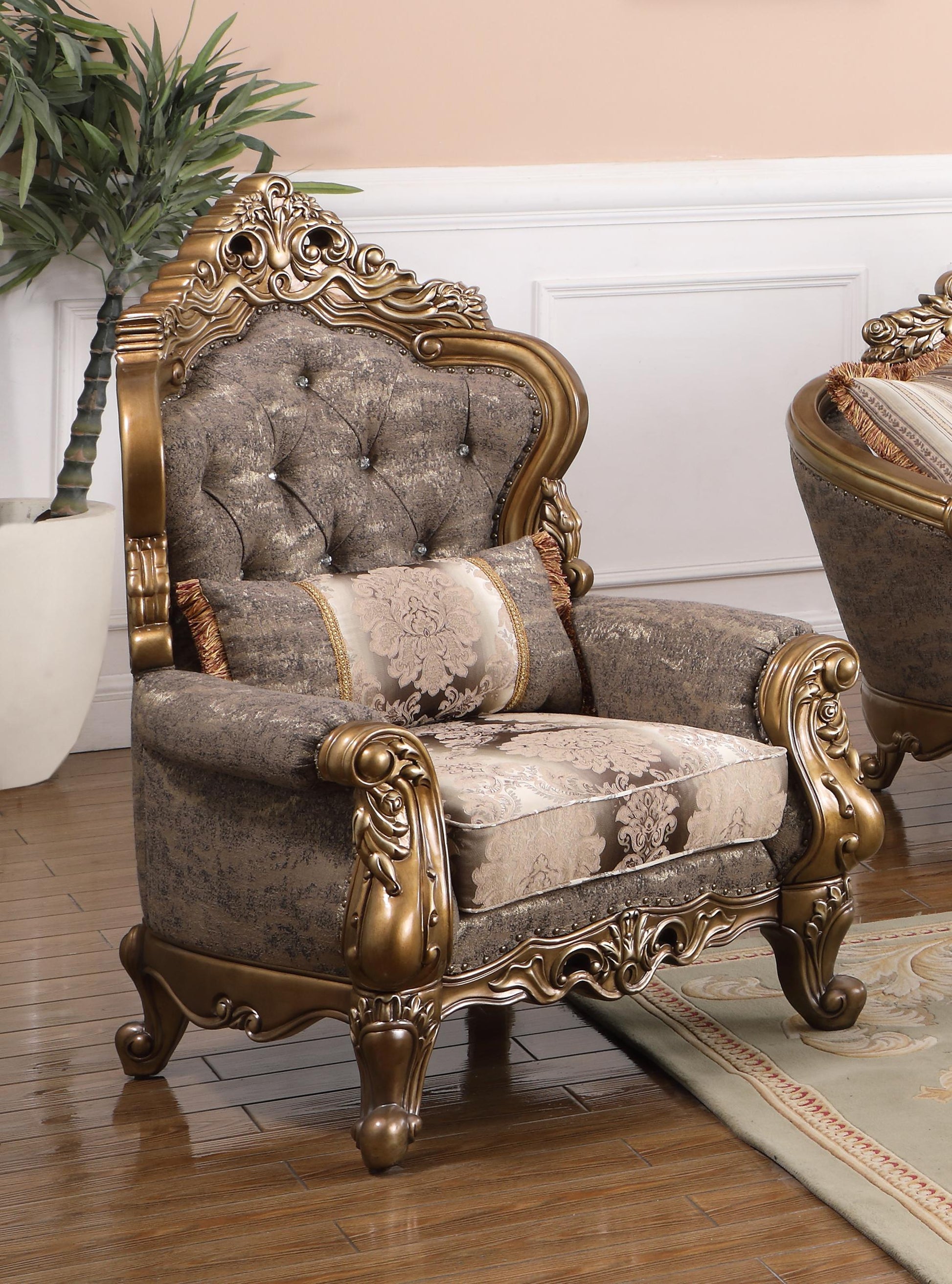 Amelia Traditional Style Chair in Bronze finish Wood Cosmos Furniture