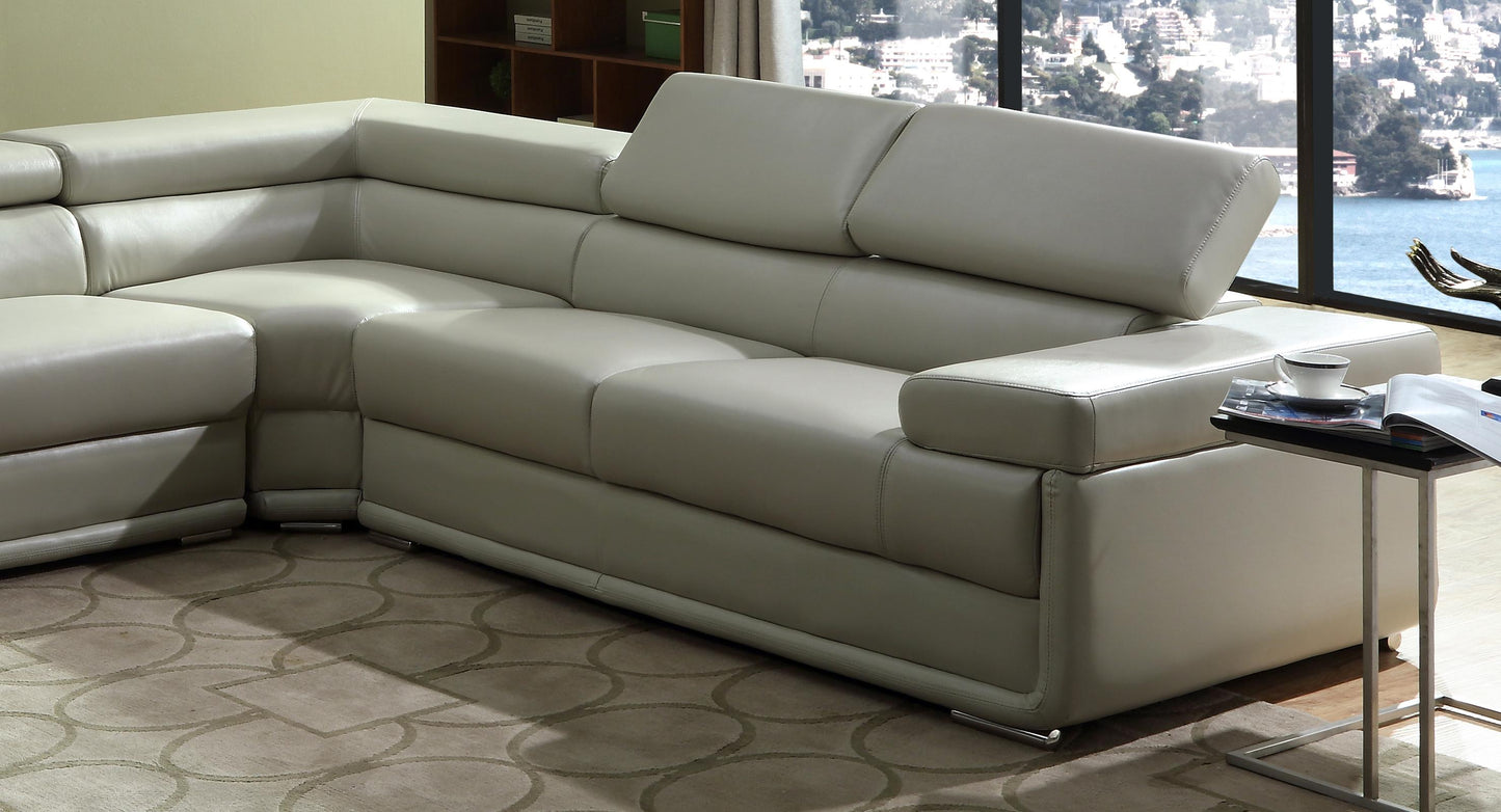 Zenith Beige Sectional in Faux Leather Cosmos Furniture