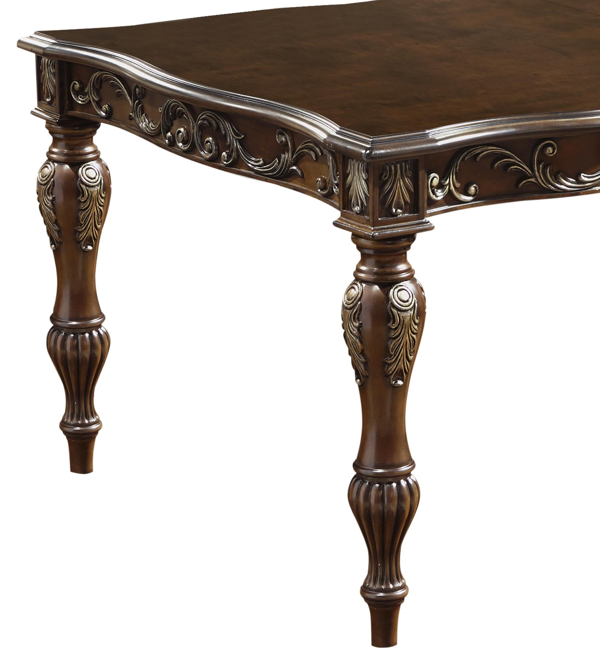 Rosanna Traditional Style Dining Table in Cherry finish Wood Cosmos Furniture