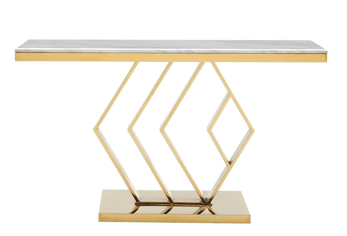 Gamila Modern Style Marble Console Table with Metal Base Cosmos Furniture