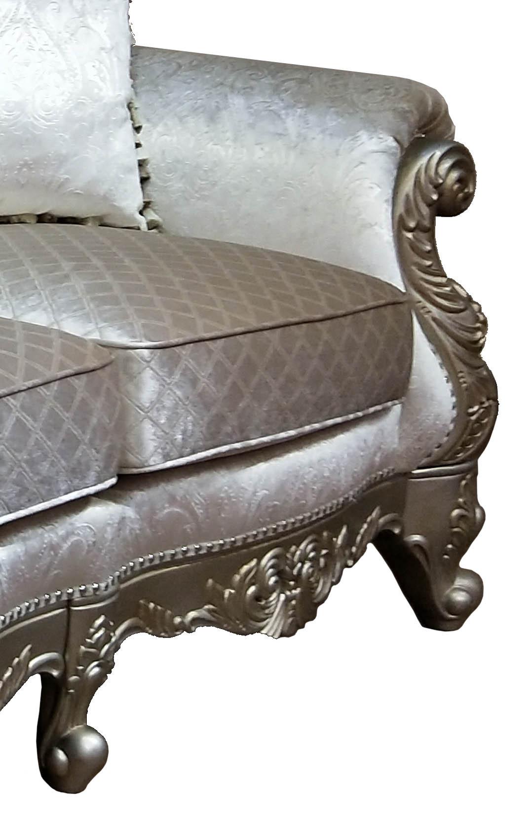 Emily Transitional Style Loveseat in Champagne finish Wood Cosmos Furniture