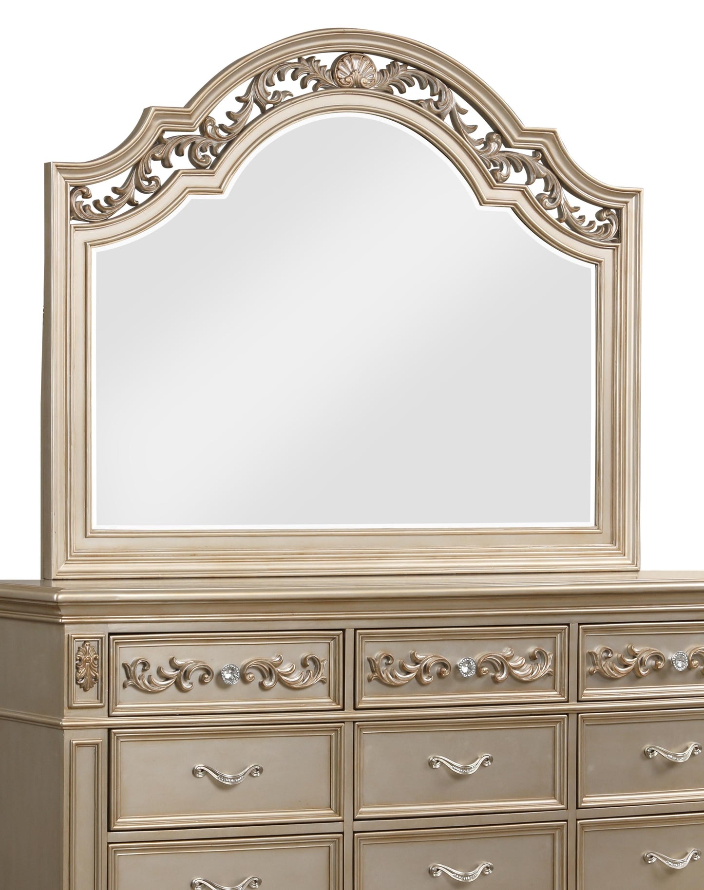 Valentina Traditional Style Mirror in Gold finish Wood Cosmos Furniture