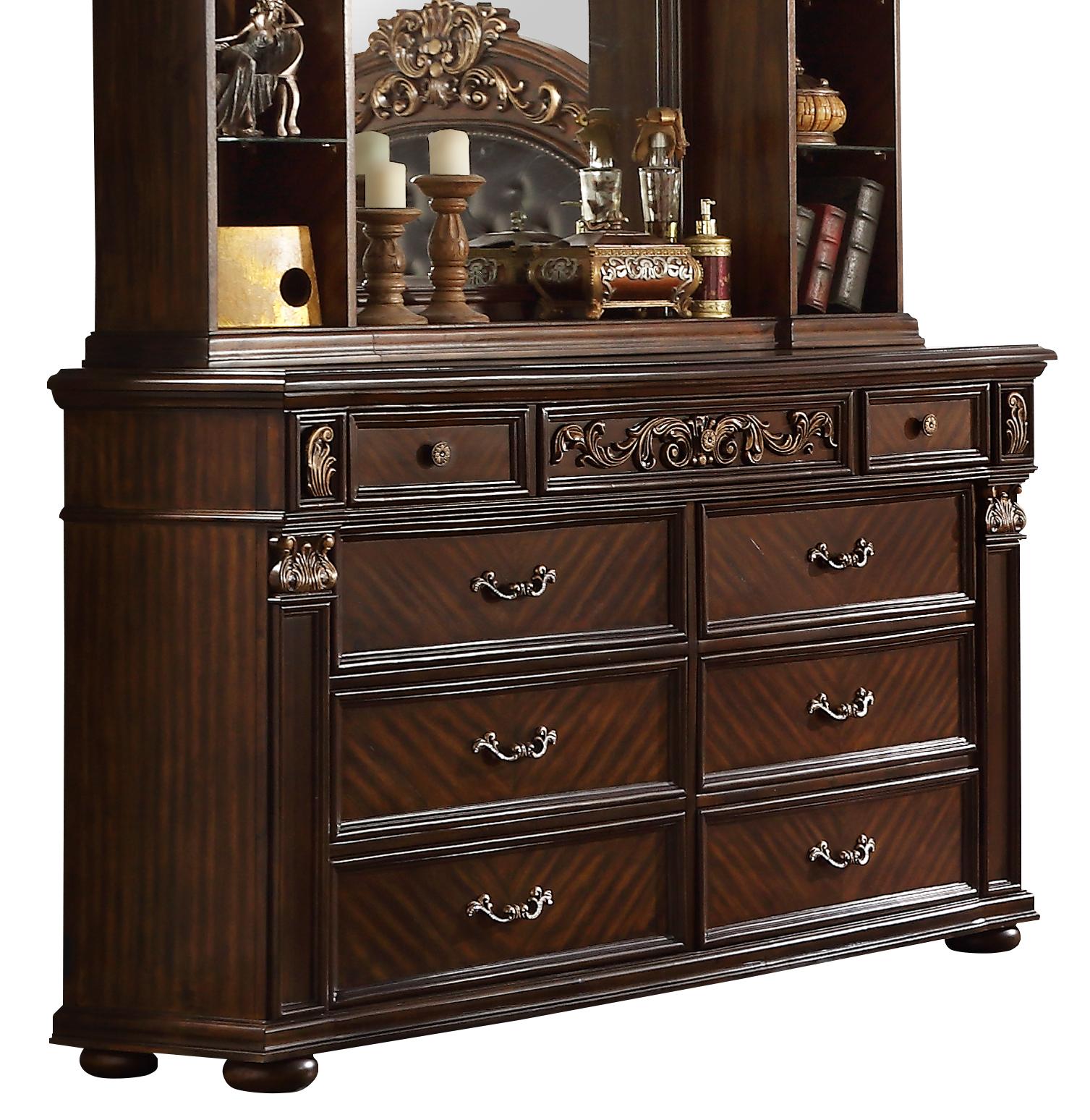 Aspen Traditional Style Dresser in Cherry finish Wood Cosmos Furniture