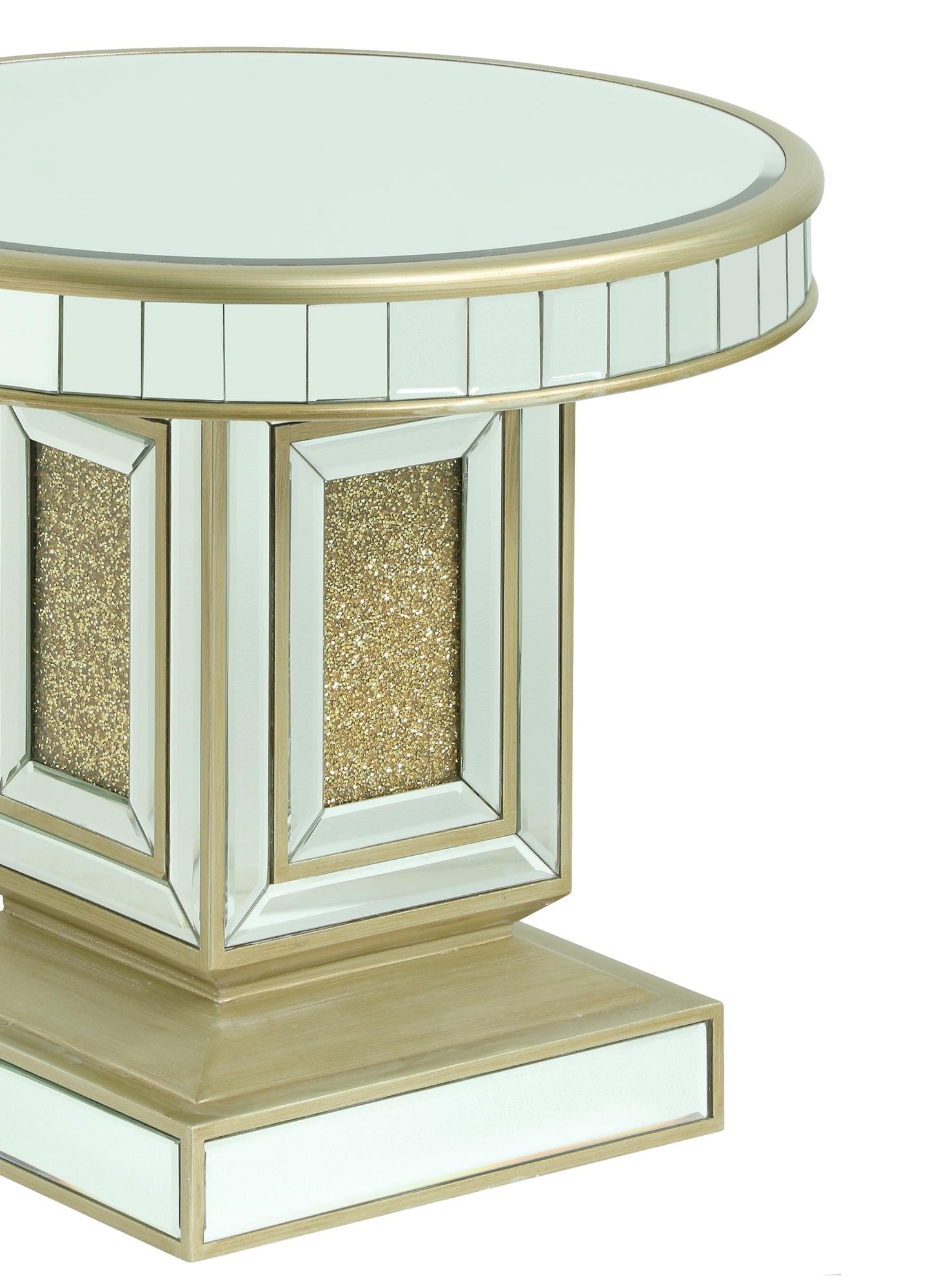 Harlow Modern Style Glass End Table with Gold fiinish Cosmos Furniture