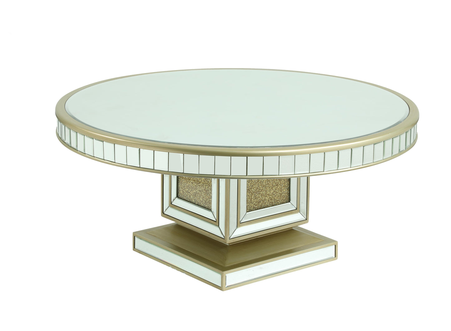 Harlow Modern Style Glass Coffee Table with Gold fiinish Cosmos Furniture