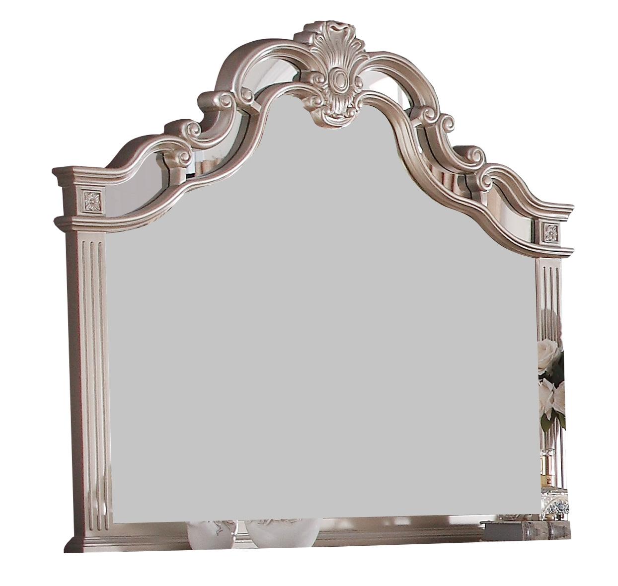 Sonia Contemporary Style Mirror in Beige finish Wood Cosmos Furniture