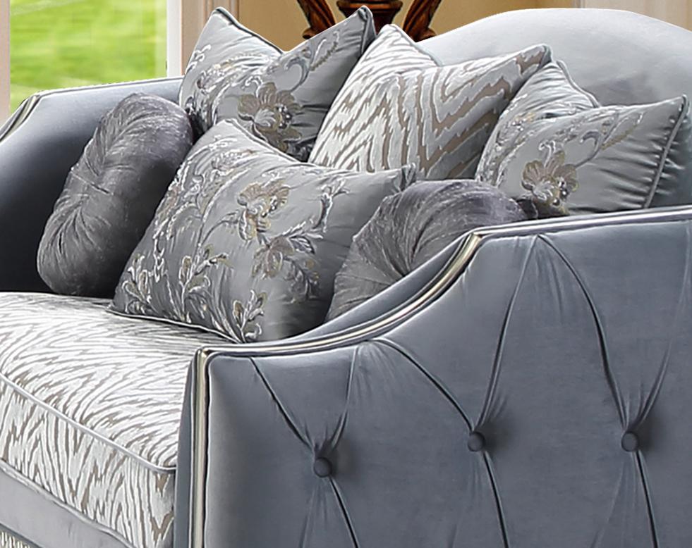 Venus Transitional Style Loveseat in Silver finish Wood Cosmos Furniture