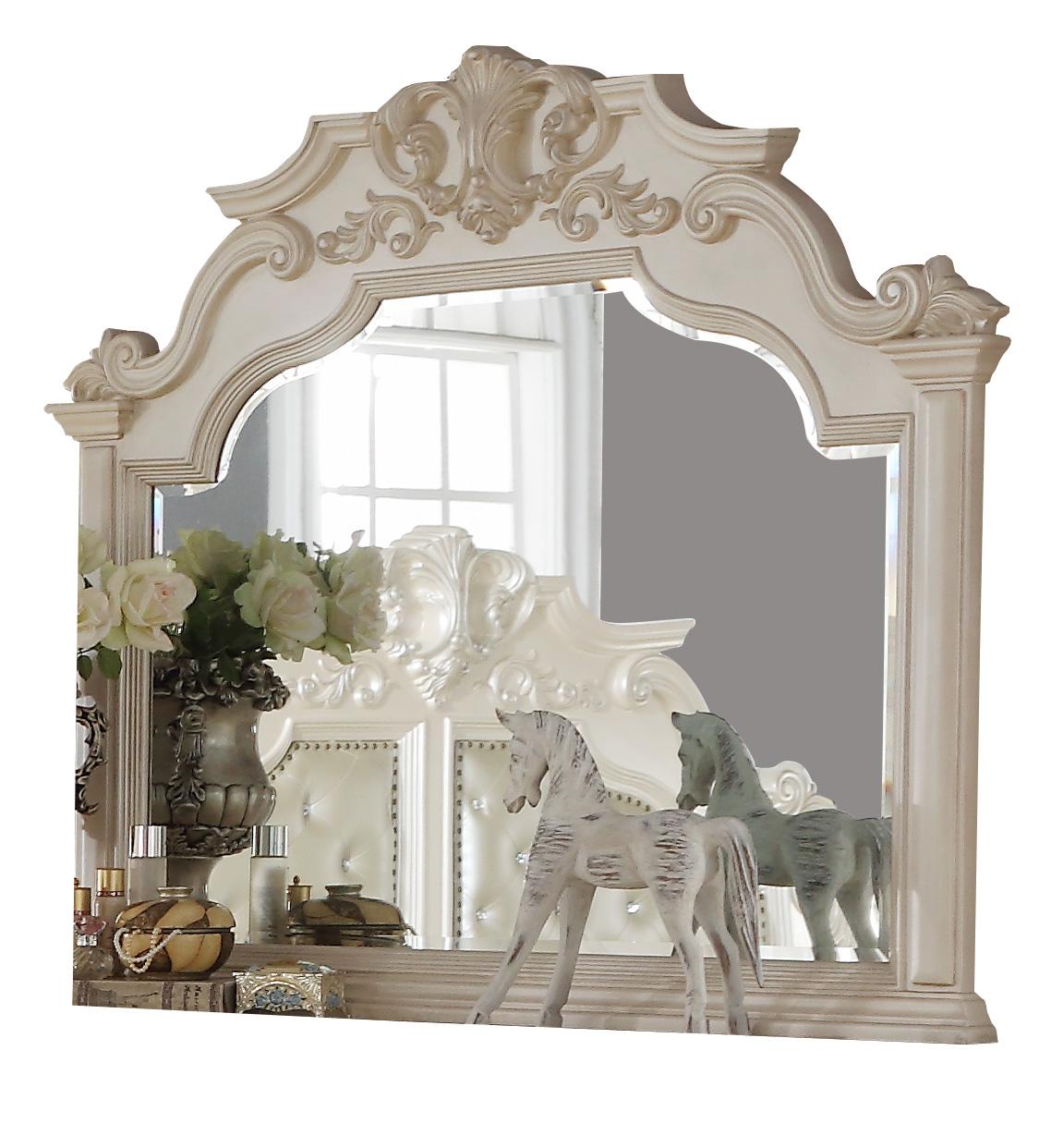 Victoria Traditional Style Mirror in Off-White finish Wood Cosmos Furniture