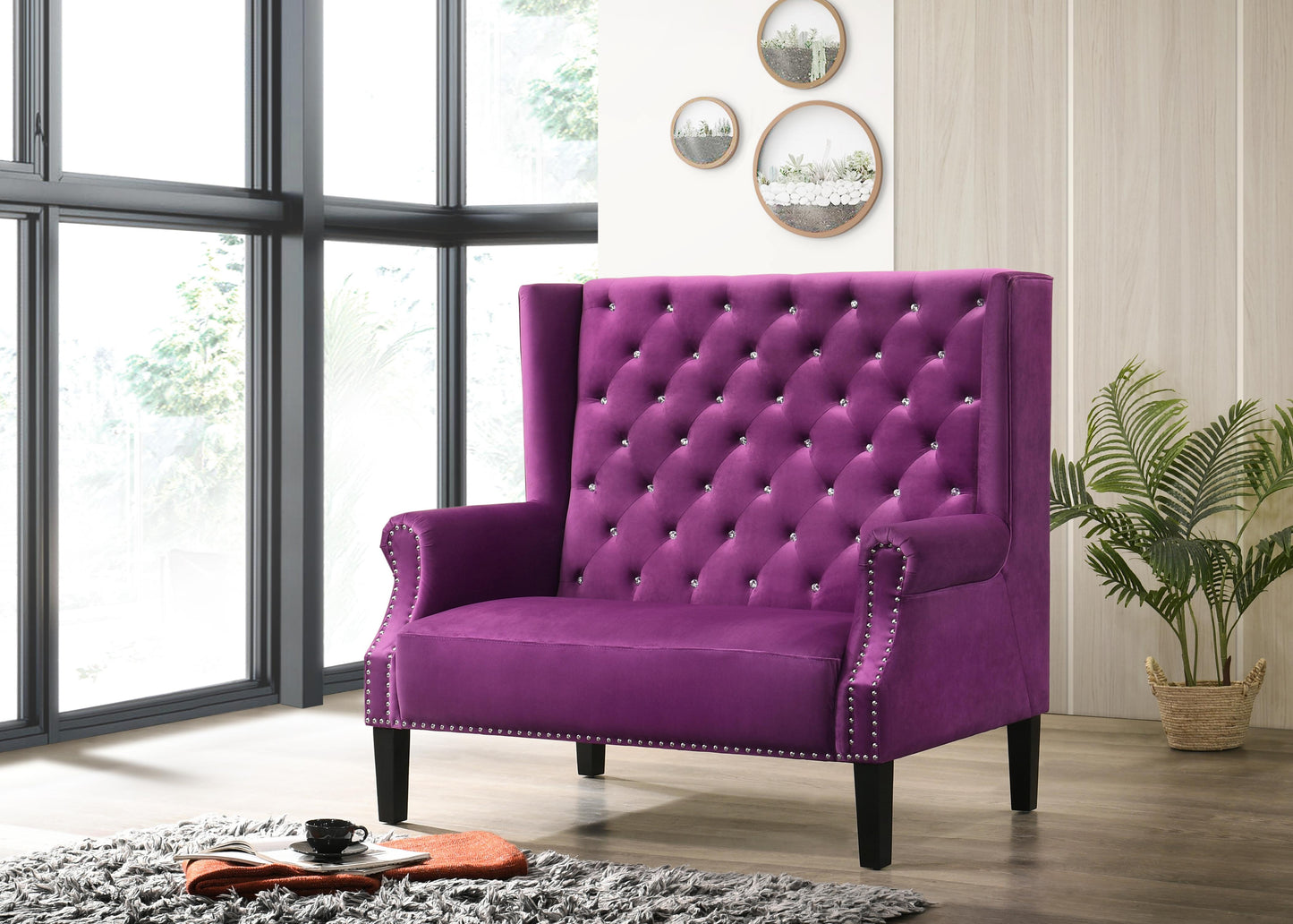 Lexi Transitional Style Purple Accent Chair Cosmos Furniture