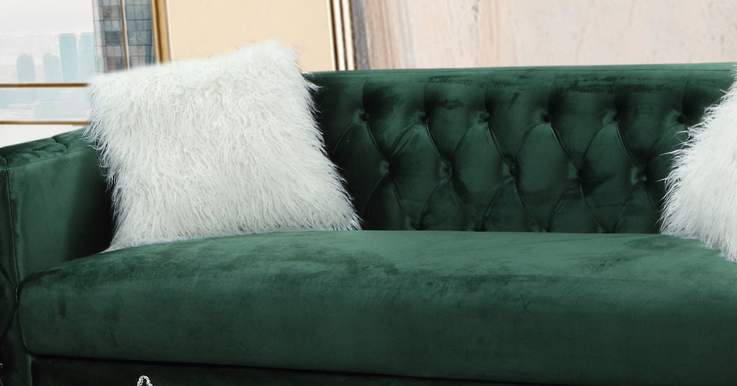 Emerald Modern Style Green Sofa in Gold finish Cosmos Furniture