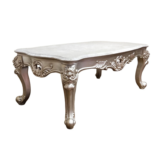 Ariel Transitional Style Coffee Table in Silver finish Wood Cosmos Furniture