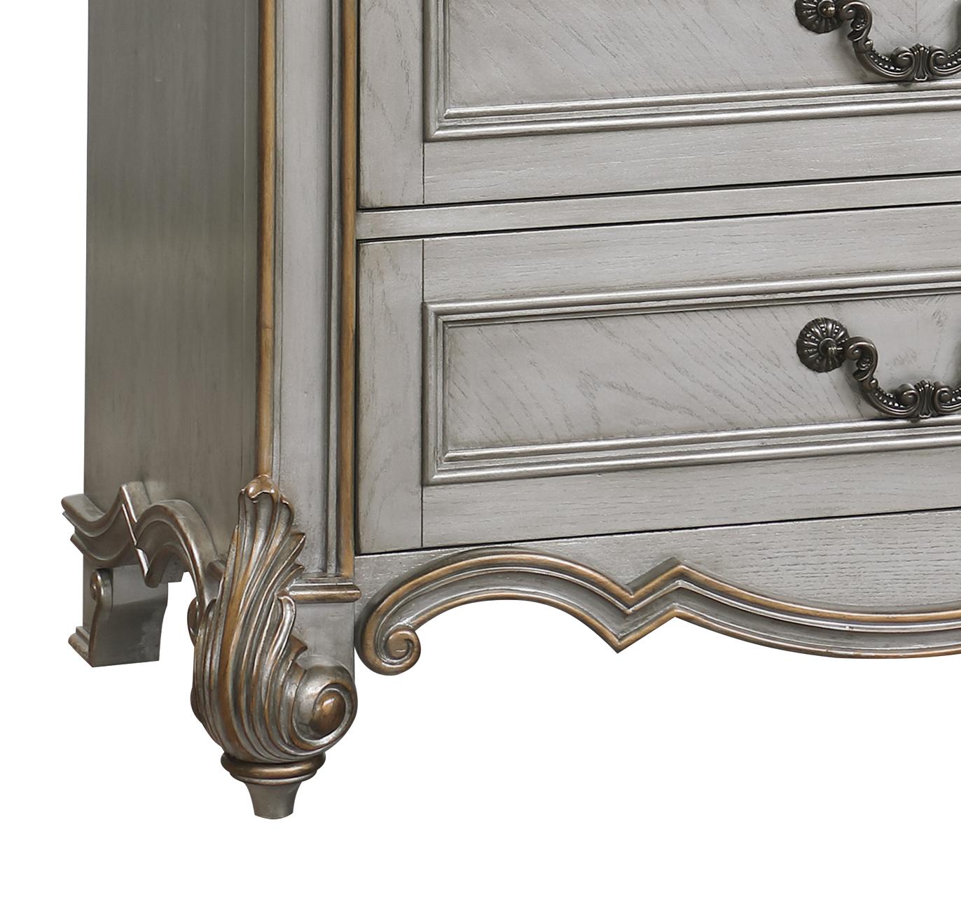 Melrose Traditional Style Chest in Silver finish Wood Cosmos Furniture