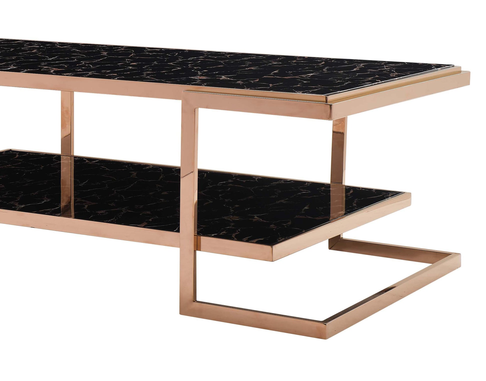 Tahira Modern Style Marble Coffee Table with Metal Base Cosmos Furniture