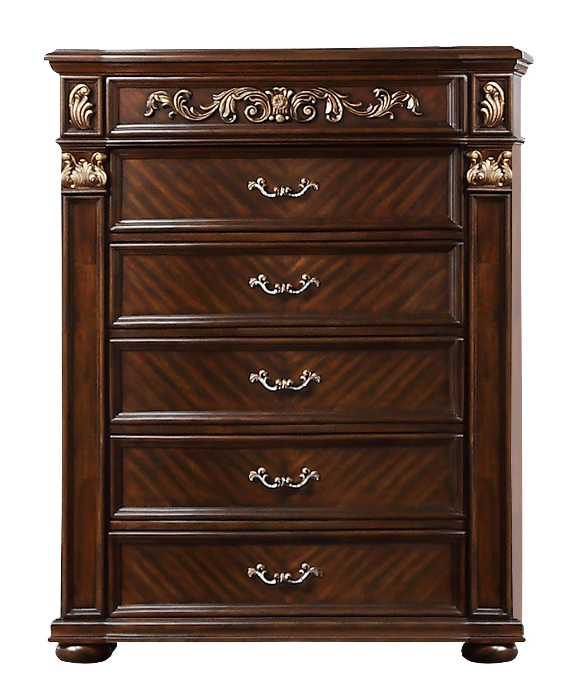 Aspen Traditional Style Chest in Cherry finish Wood Cosmos Furniture