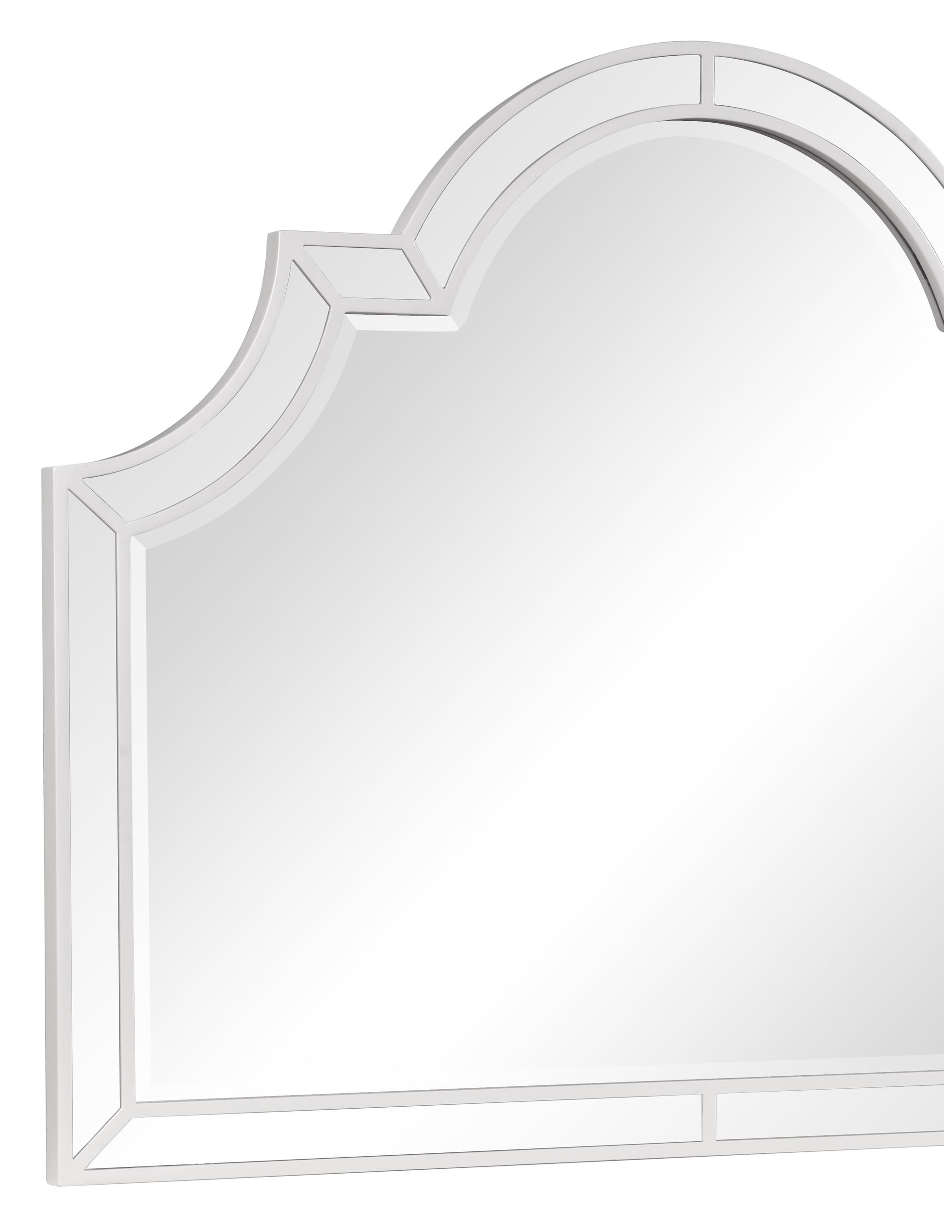 Grand Gloria Contemporary Style Mirror in White finish Wood Cosmos Furniture