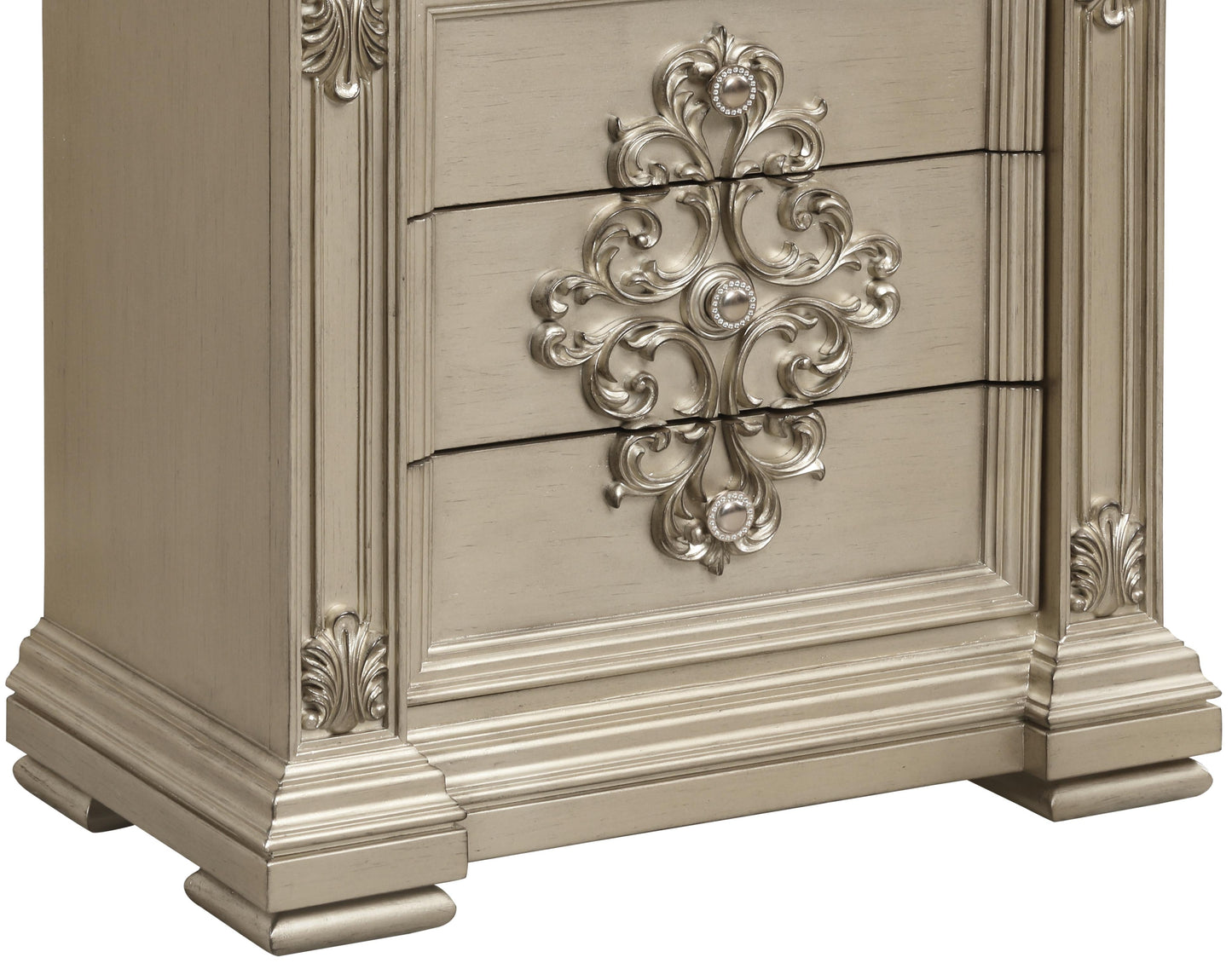 Alicia Transitional Style Nightstand in Beige finish Wood Cosmos Furniture