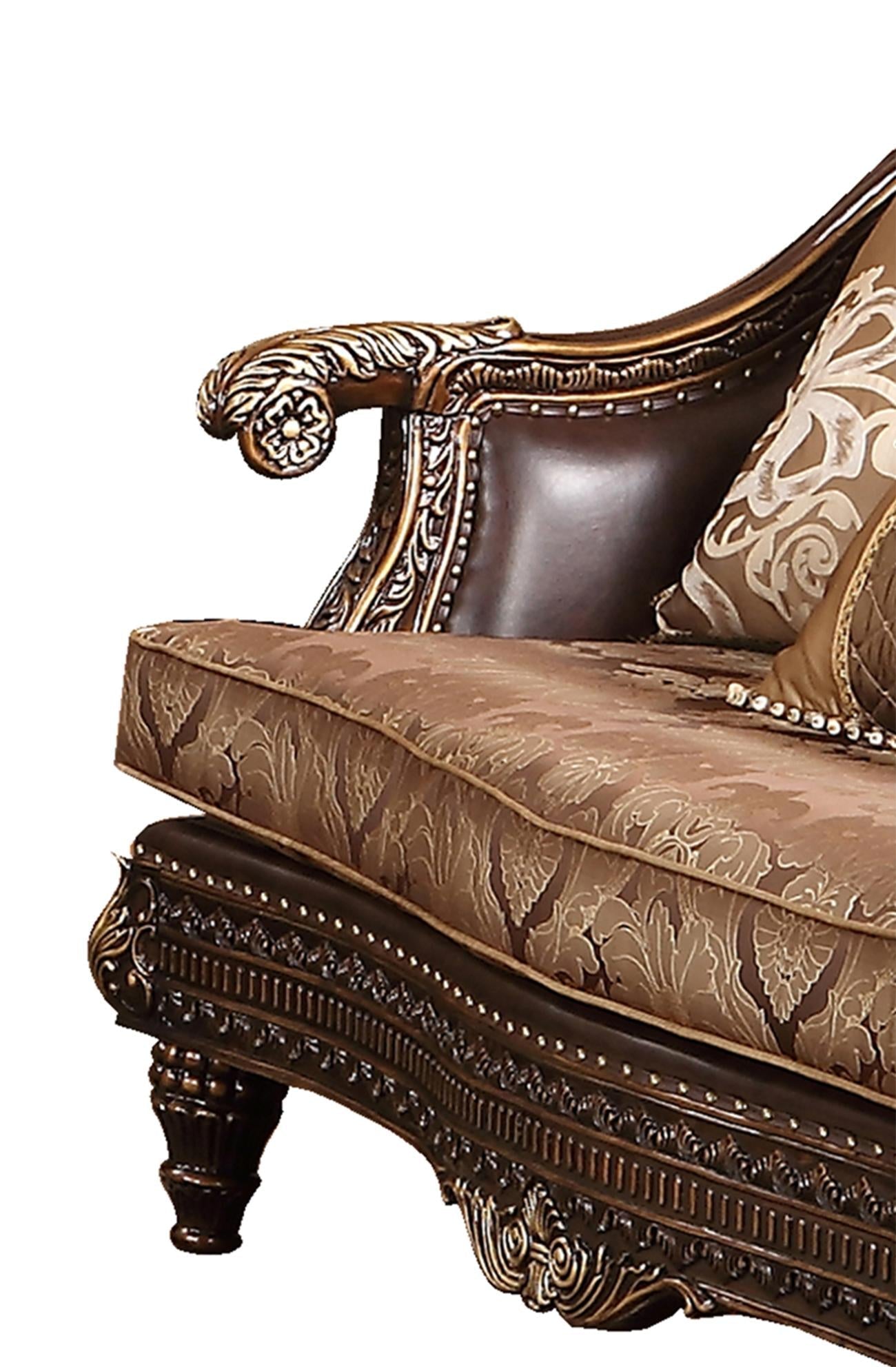 Alexa Traditional Style Loveseat in Cherry finish Wood Cosmos Furniture