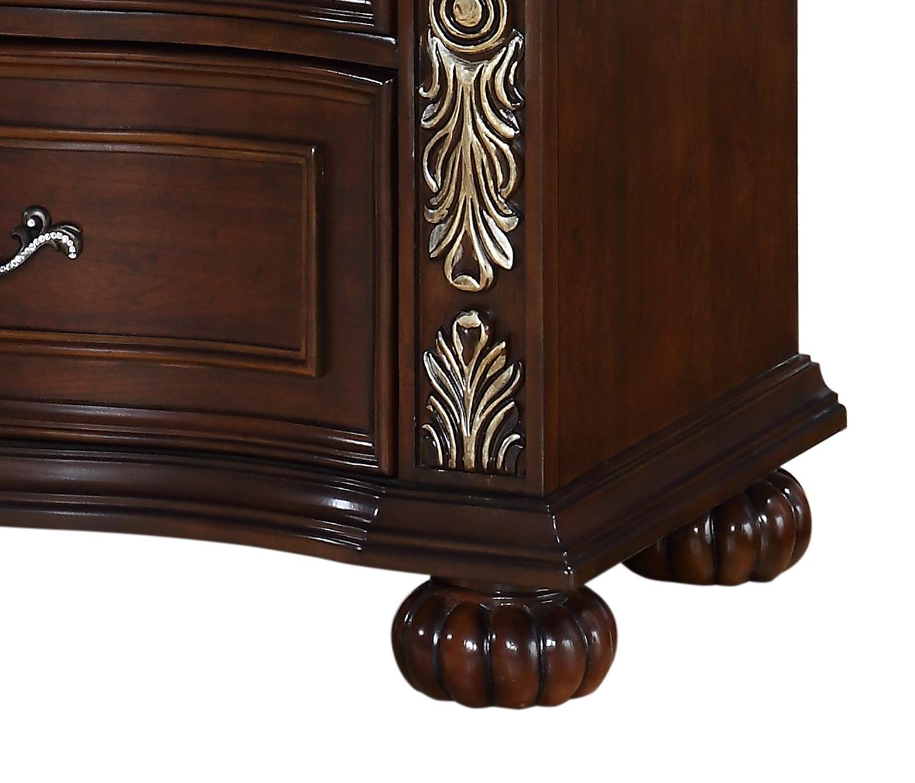 Rosanna Traditional Style Nightstand in Cherry finish Wood Cosmos Furniture