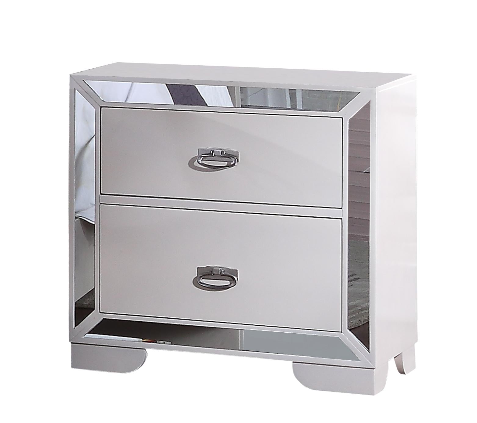 Gloria Contemporary Style Nightstand in White finish Wood Cosmos Furniture