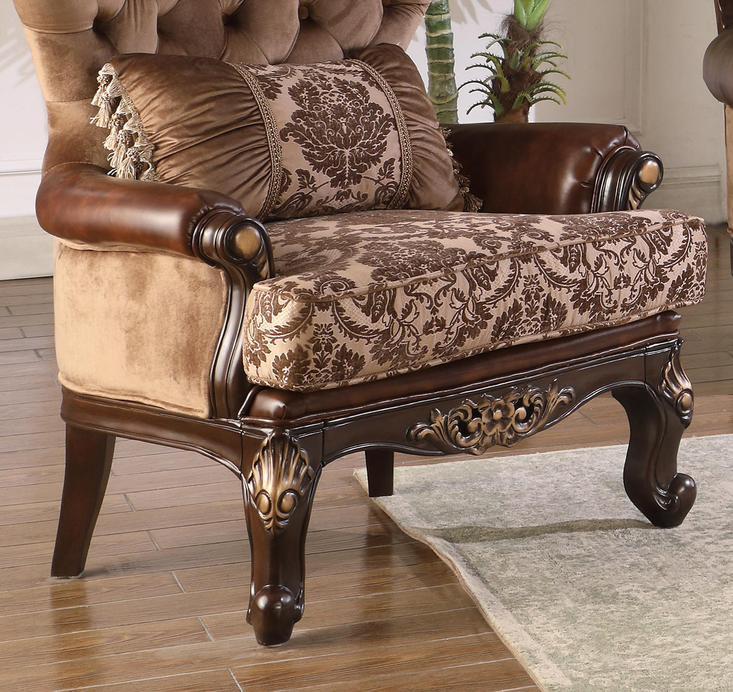 Phoenix Transitional Style Chair in Cherry finish Wood Cosmos Furniture