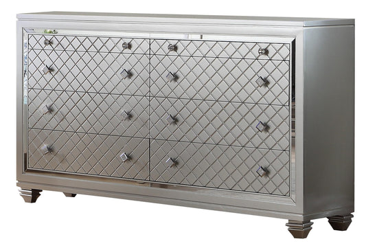 Shiney Contemporary Style Dresser in Silver finish Wood Cosmos Furniture