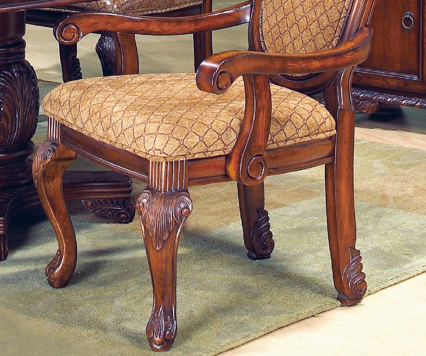 Veronica Cherry Traditional Style Dining Arm Chair in Cherry finish Wood Cosmos Furniture