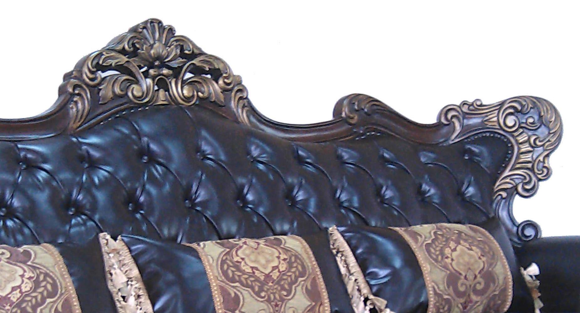 Britney Traditional Style Sofa in Cherry finish Wood Cosmos Furniture