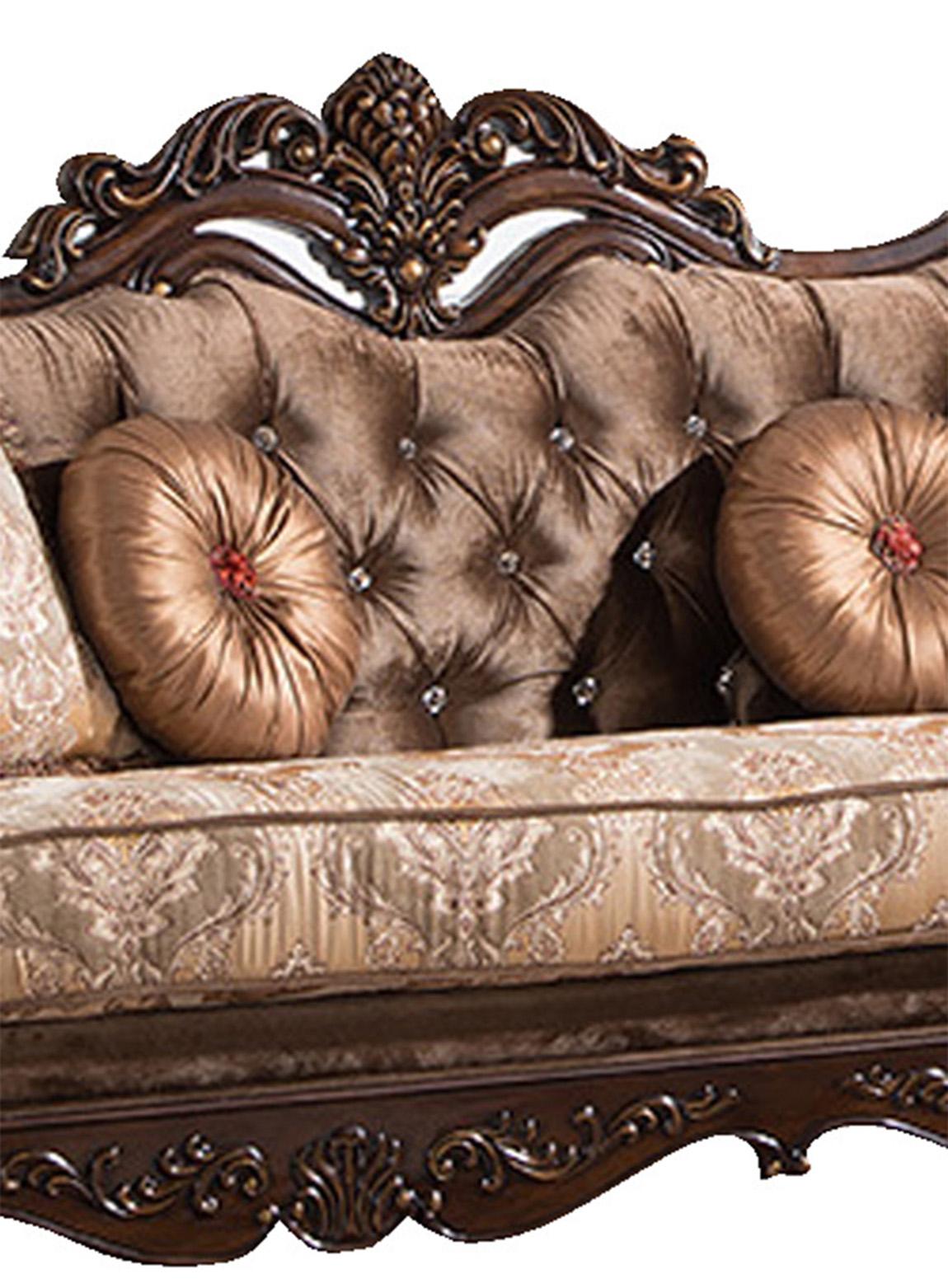 Zoya Traditional Style Sofa in Cherry finish Wood Cosmos Furniture