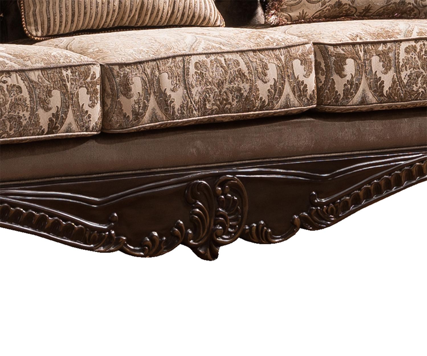 Giana Traditional Style Sofa in Cherry finish Wood Cosmos Furniture