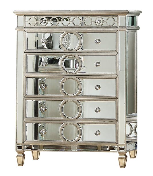 Brooklyn Contemporary Style Chest in Silver finish Wood Cosmos Furniture