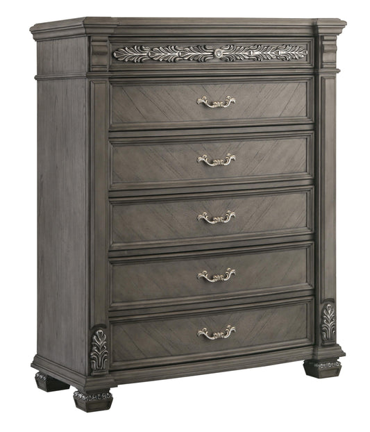 Silvy Transitional Style Chest in Gray finish Wood Cosmos Furniture