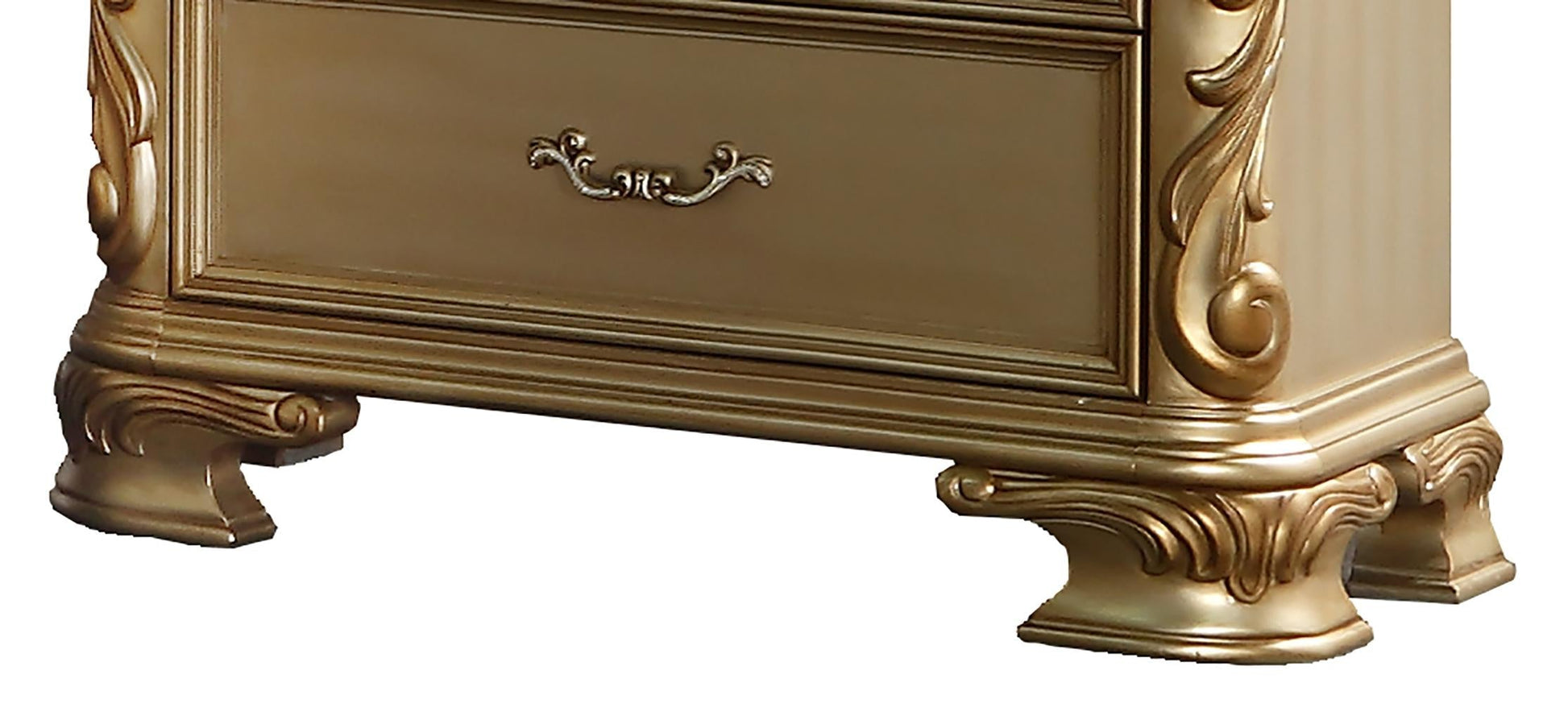 Miranda Transitional Style Nightstand in Gold finish Wood Cosmos Furniture